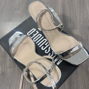 Missguided silver sandals, size 7